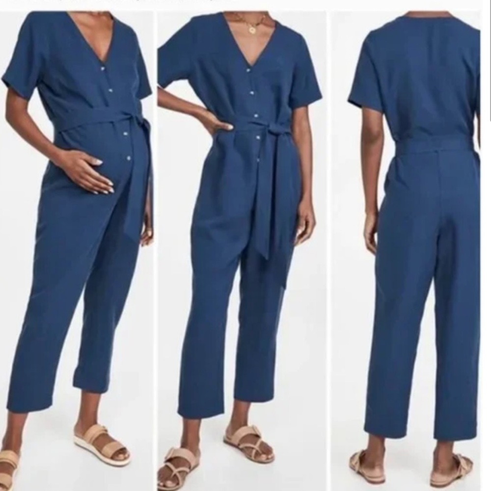 Hatch Jumpsuit Noelle Maternity Navy Blue Size 3 Large